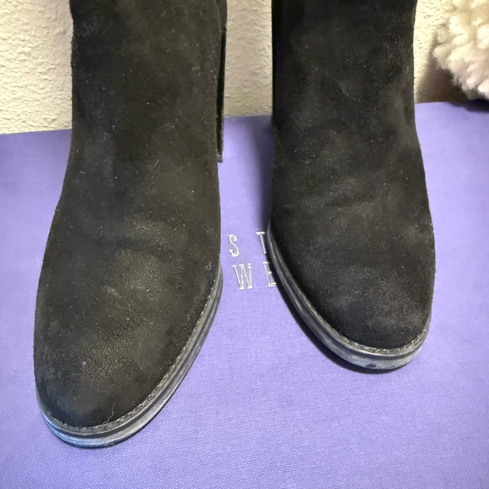 Stuart Weitzman Black Suede Over the knee hijack boots - Picture 5 of 12